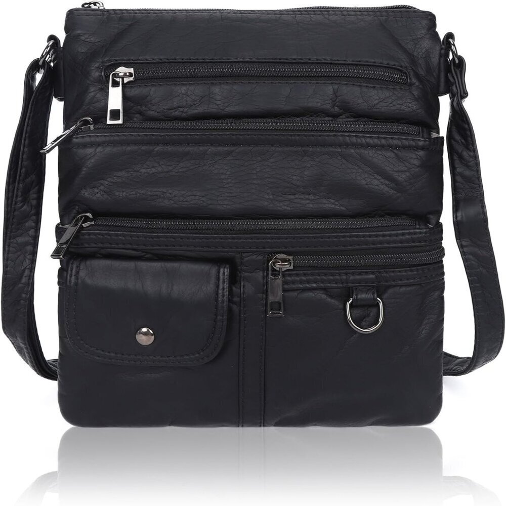 Small Crossbody Bag Women PU Leather Multi Pockets Handbag for Daily Use - Picture 1 of 7
